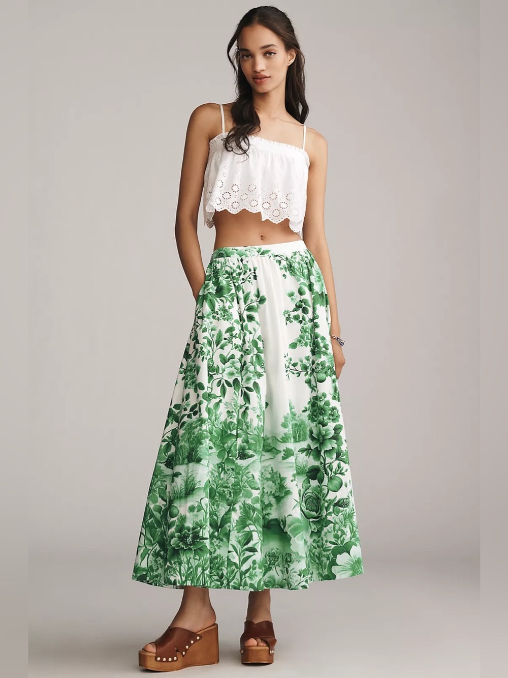NEW Maeve Jacie poplin skirt botanical